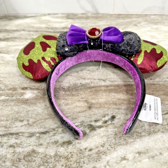 Disney Parks Snow White Evil Queen POISON APPLE Minnie Mouse Ears Headband NEW - Picture 10 of 11